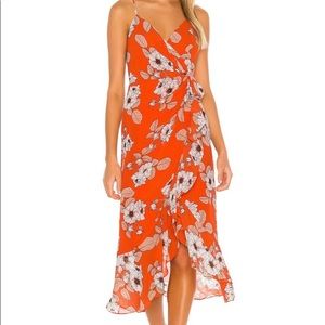 Orange elegant flower dress